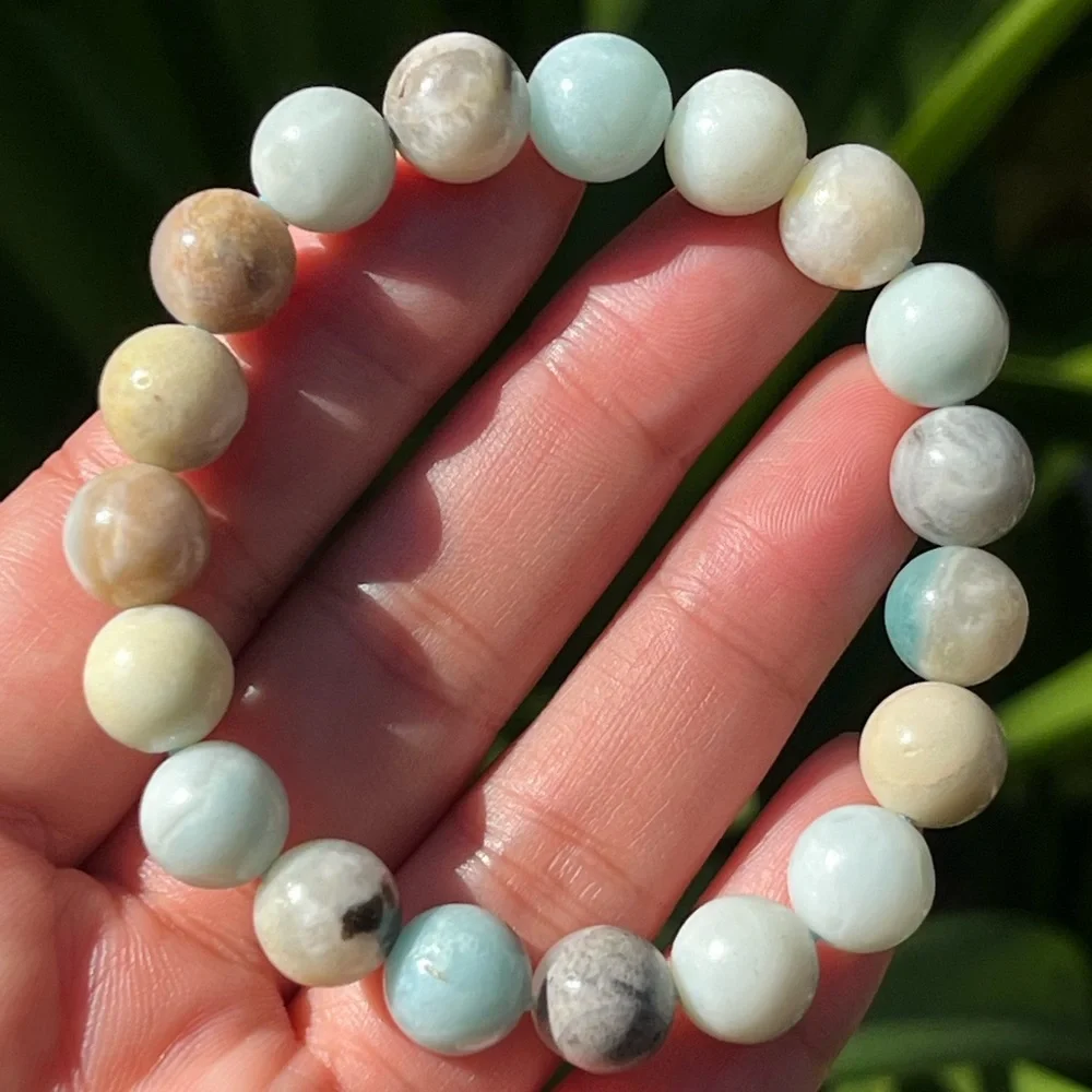 10mm stretchable Carribean calcite bracelet‎ 0155